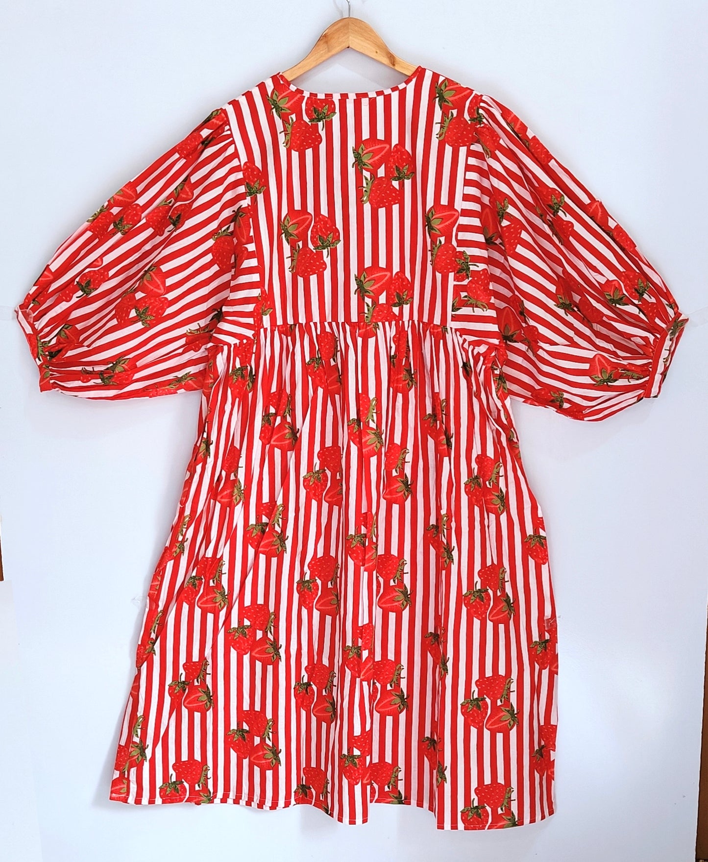 Women Midi Dress, Mini Dress, Floral Long Block Print Dress, Deep Neck With String Closer